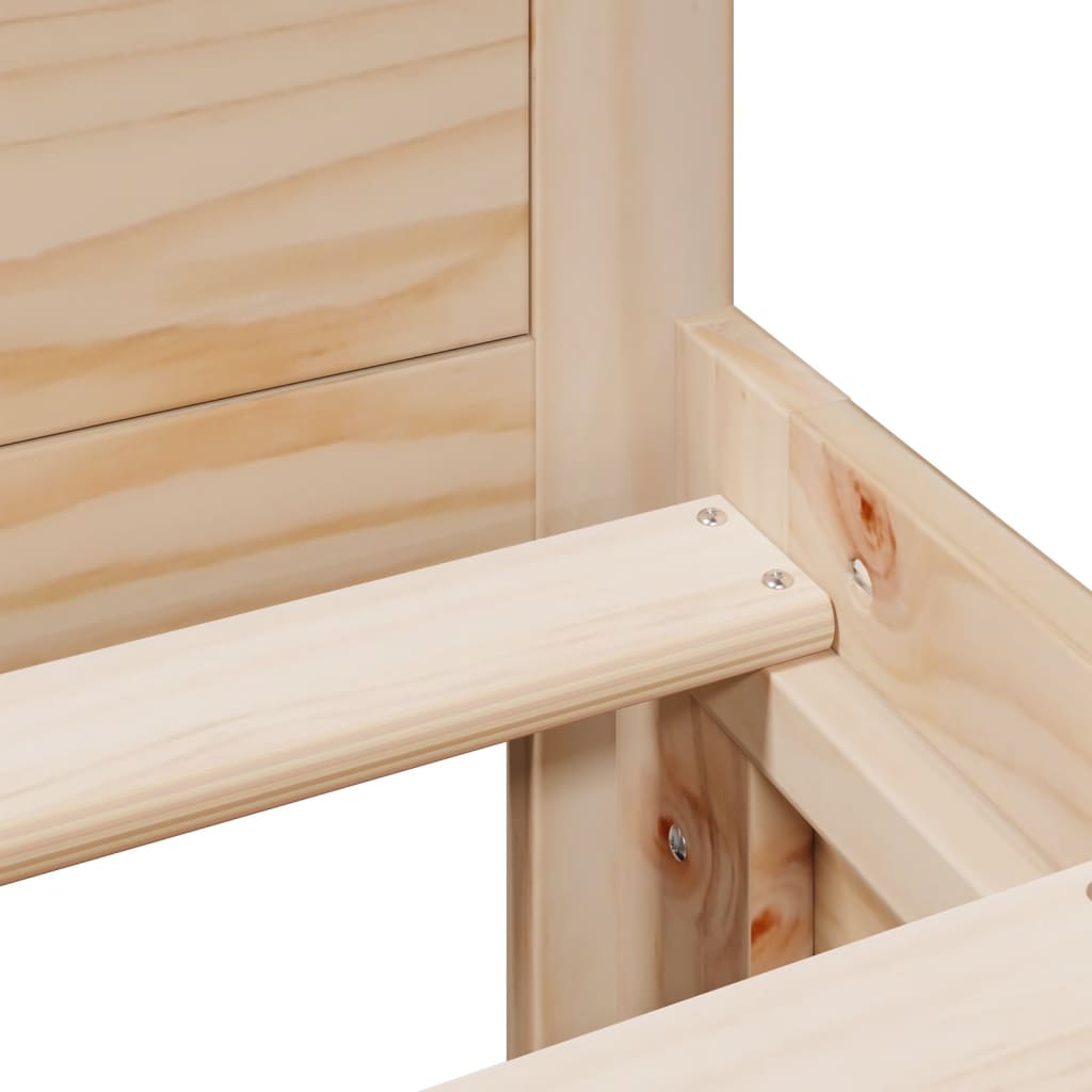 Bed Frame without Mattress with Headboard 140x200 cm Solid Wood Pine