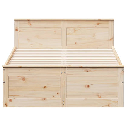 Bed Frame without Mattress with Headboard 120x200 cm Solid Wood Pine