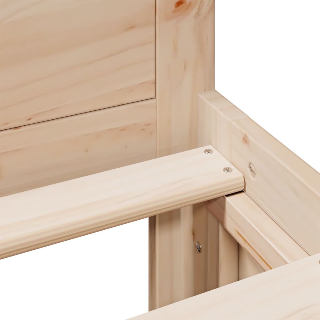 Bed Frame without Mattress with Headboard 120x200 cm Solid Wood Pine