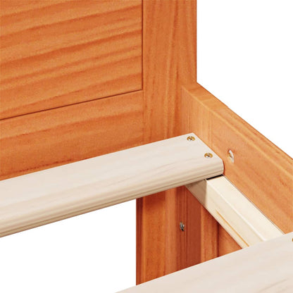 Bed Frame without Mattress with Headboard Wax Brown 120x200 cm Solid Wood Pine