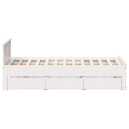 Bed Frame without Mattress with Headboard White 120x190 cm Small Double Solid Wood Pine