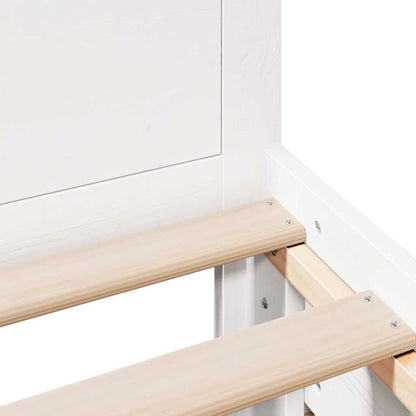 Bed Frame without Mattress with Headboard White 90x190 cm Single Solid Wood Pine