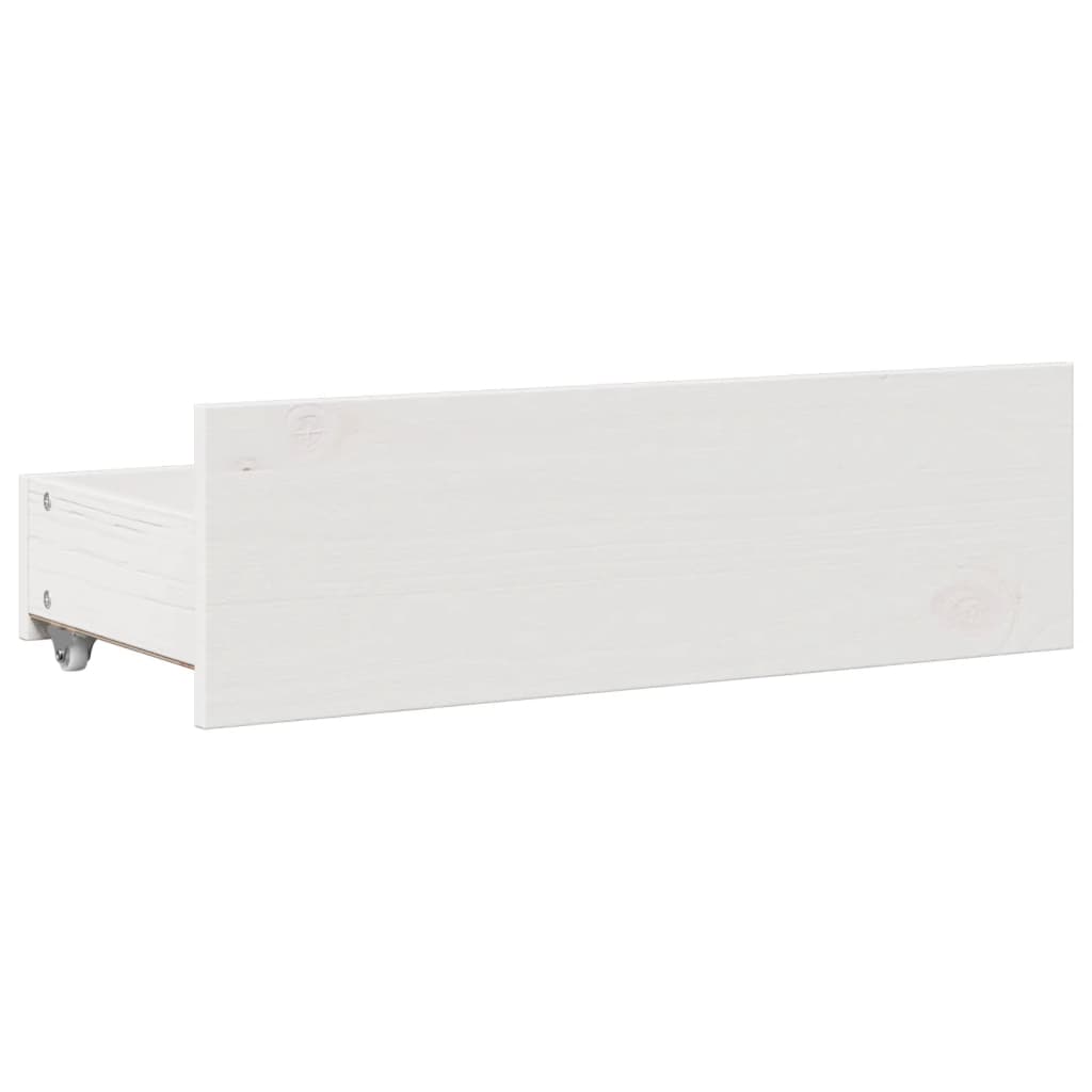 Bed Frame without Mattress with Drawers White 160x200 cm Solid Wood Pine