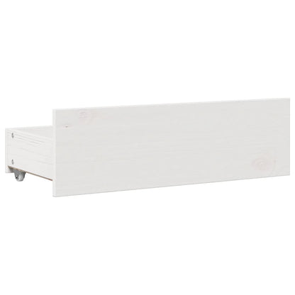 Bed Frame without Mattress with Drawers White 160x200 cm Solid Wood Pine