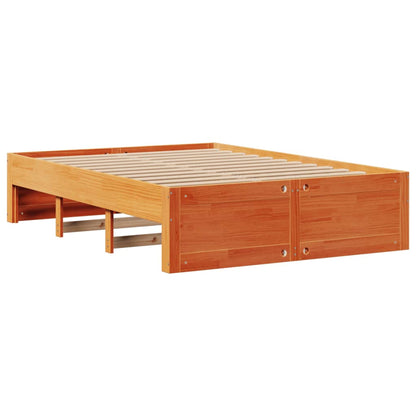 Bed Frame without Mattress with Drawers Wax Brown 160x200 cm Solid Wood Pine