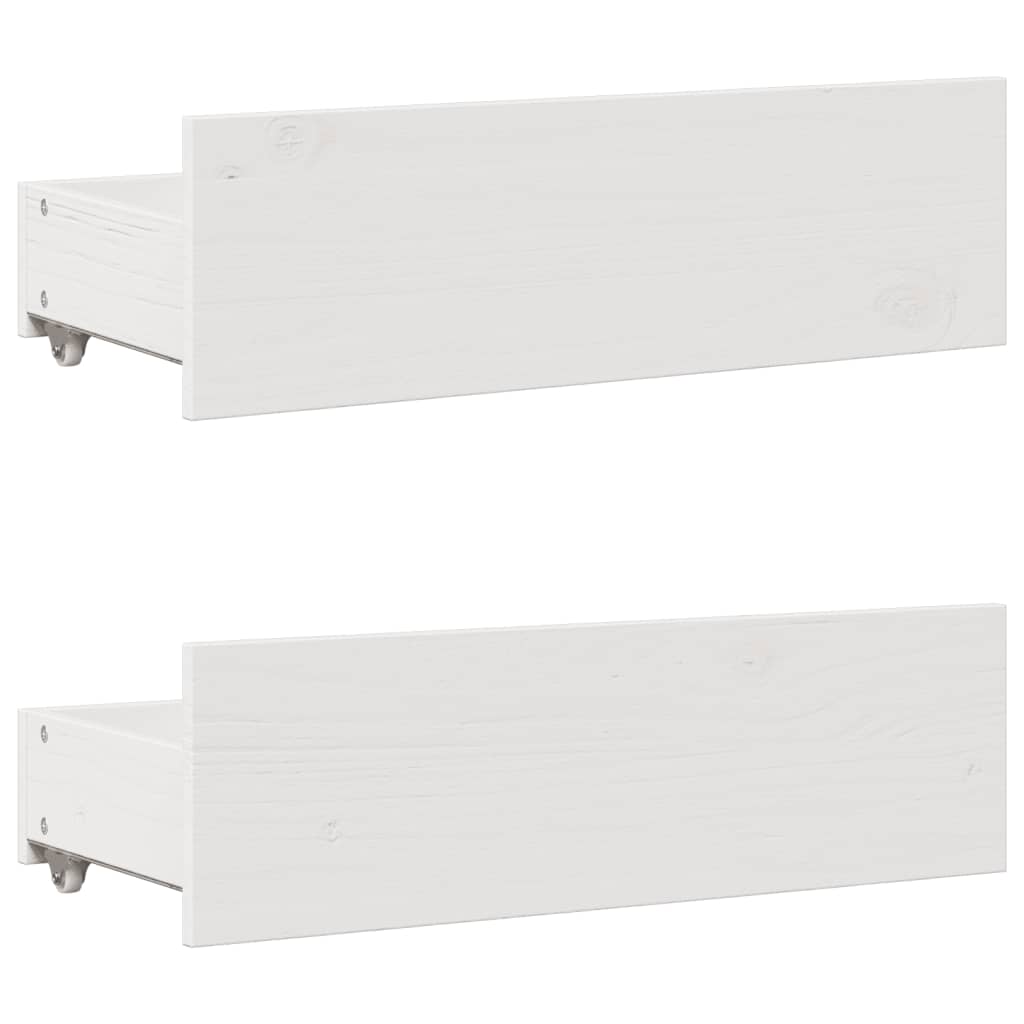 Bed Frame without Mattress with Drawers White 140x200 cm Solid Wood Pine
