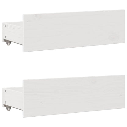 Bed Frame without Mattress with Drawers White 140x200 cm Solid Wood Pine