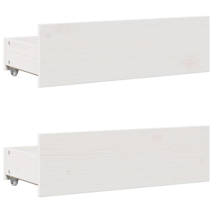 Bed Frame without Mattress with Drawers White 140x190 cm Solid Wood Pine