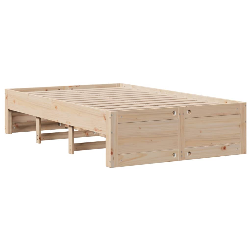 Bed Frame without Mattress with Drawers 135x190 cm Double Solid Wood Pine