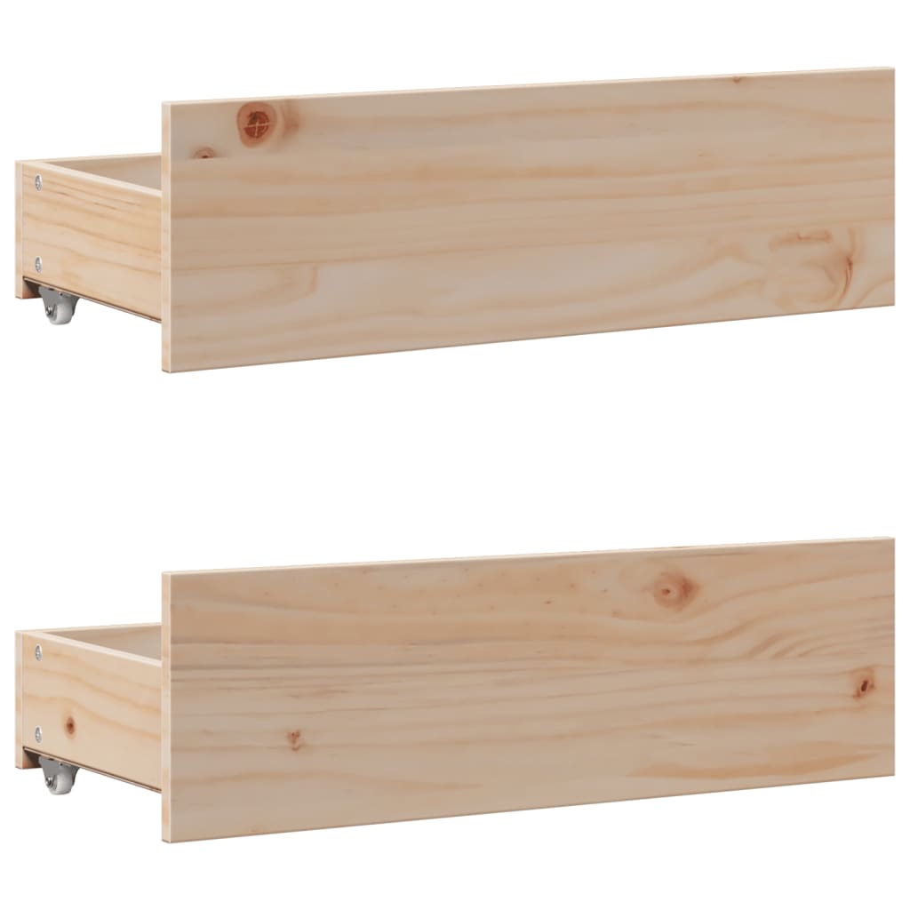 Bed Frame without Mattress with Drawers 120x190 cm Small Double Solid Wood Pine