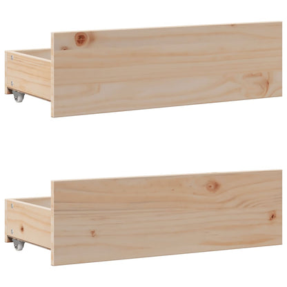 Bed Frame without Mattress with Drawers 120x190 cm Small Double Solid Wood Pine