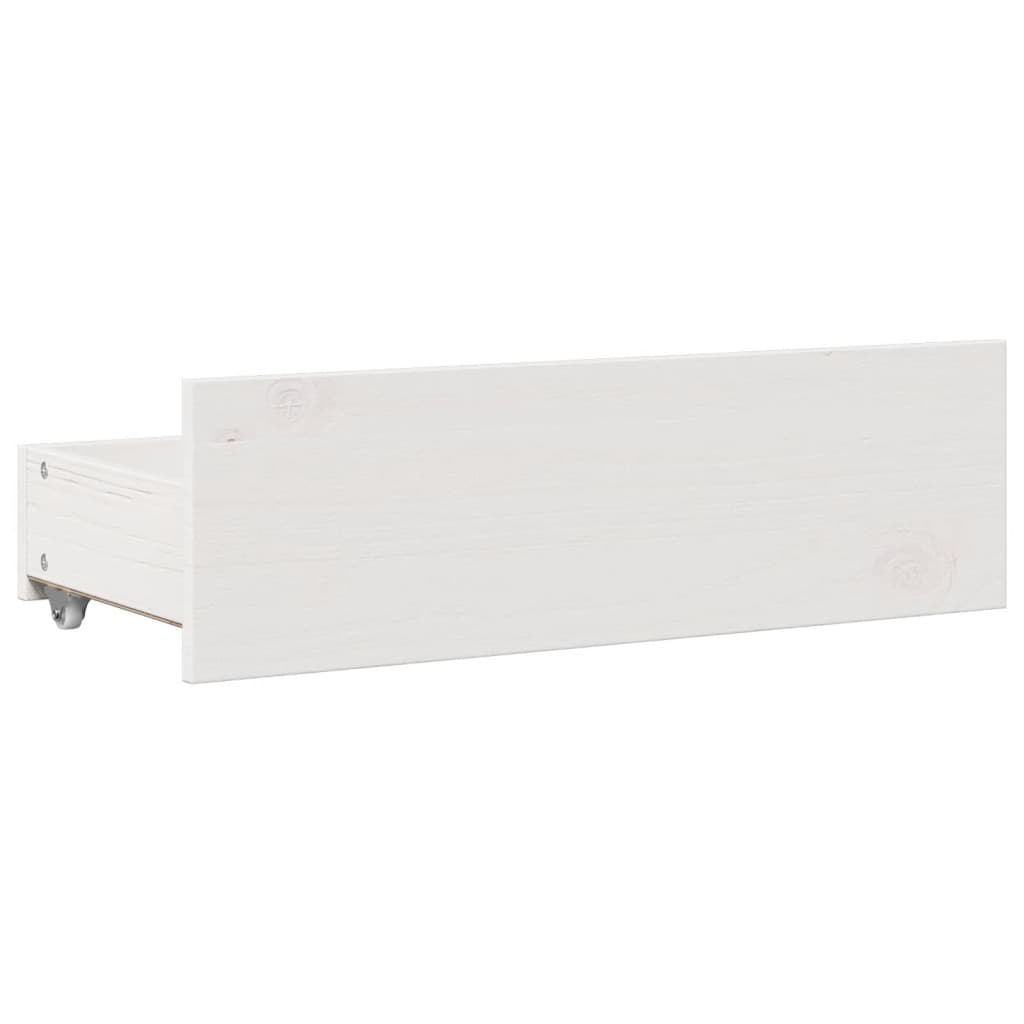 Bed Frame without Mattress with Drawers White 75x190 cm Small Single Solid Wood Pine