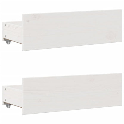 Bed Frame without Mattress with Drawers White 75x190 cm Small Single Solid Wood Pine