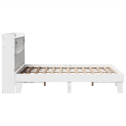Bed Frame without Mattress White 150x200 cm King Size Solid Wood Pine