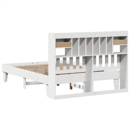 Bed Frame without Mattress White 150x200 cm King Size Solid Wood Pine