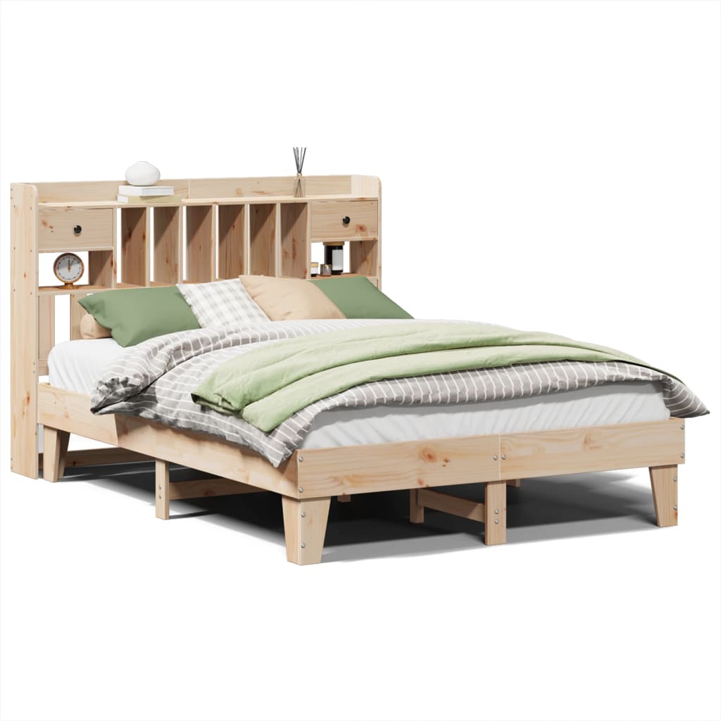 Bed Frame without Mattress 140x200 cm Solid Wood Pine