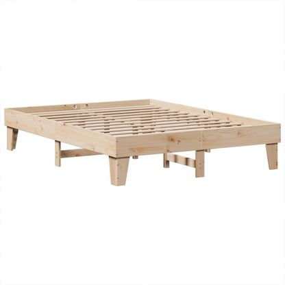 Bed Frame without Mattress 140x200 cm Solid Wood Pine