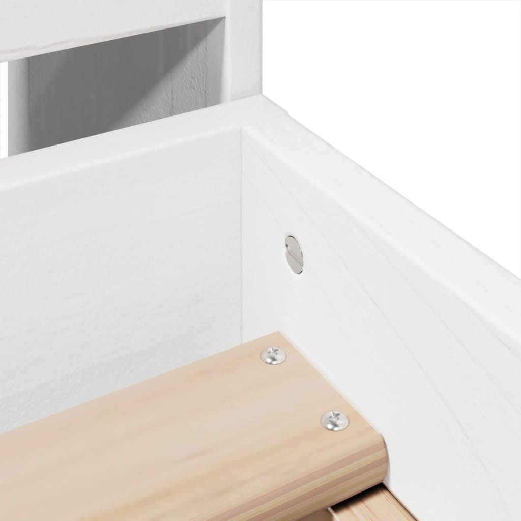 Bed Frame without Mattress White 90x200 cm Solid Wood Pine