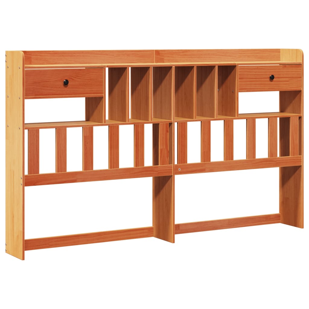 Bookcase Bed without Mattress Wax Brown 200x200cm Solid Wood Pine