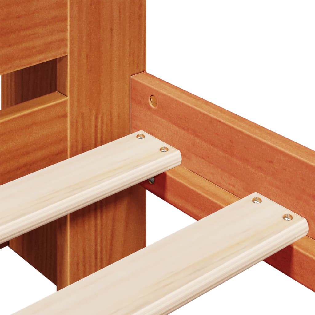 Bookcase Bed without Mattress Wax Brown 160x200cm Solid Wood Pine