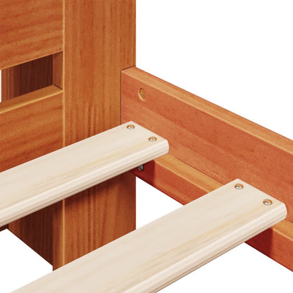 Bookcase Bed without Mattress Wax Brown 160x200cm Solid Wood Pine