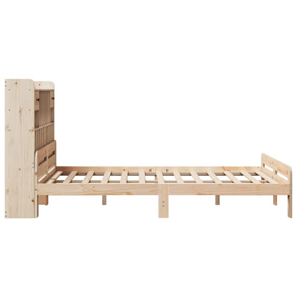 Bookcase Bed without Mattress 150x200 cm King Size Solid Wood Pine