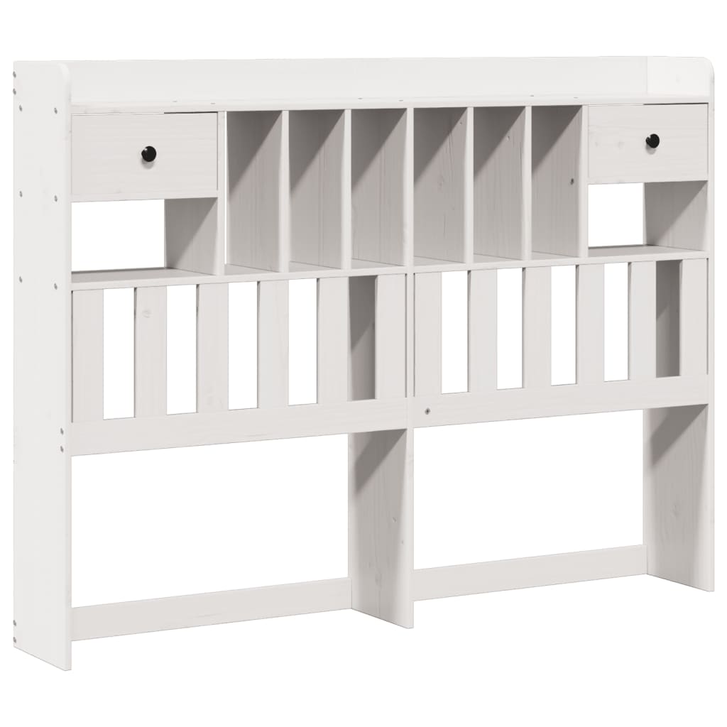 Bookcase Bed without Mattress White 140x200 cm Solid Wood Pine