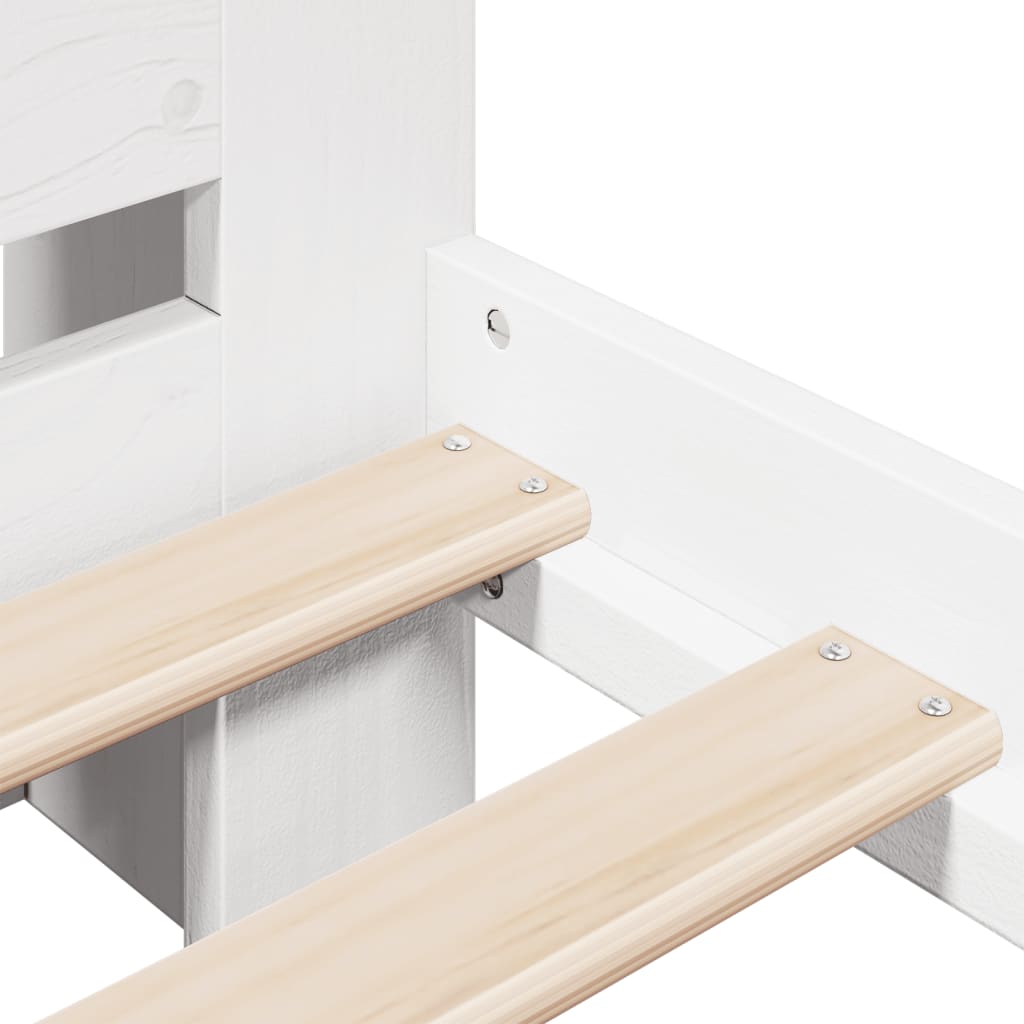Bookcase Bed without Mattress White 140x190 cm Solid Wood Pine