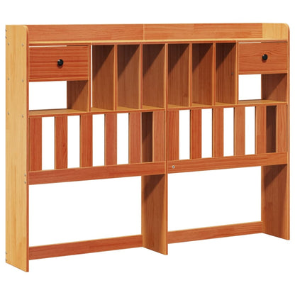 Bookcase Bed without Mattress Wax Brown 140x190cm Solid Wood Pine