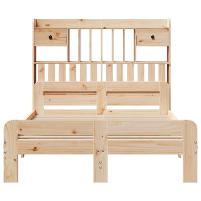 Bookcase Bed without Mattress 135x190 cm Double Solid Wood Pine
