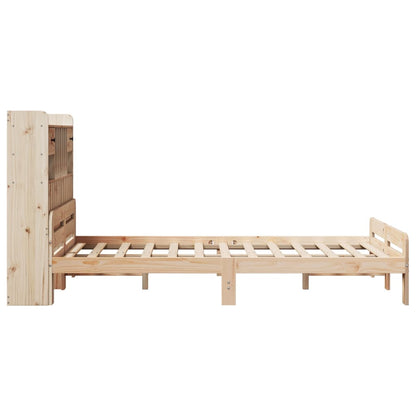 Bookcase Bed without Mattress 135x190 cm Double Solid Wood Pine