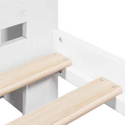 Bookcase Bed without Mattress White 135x190 cm Double Solid Wood Pine