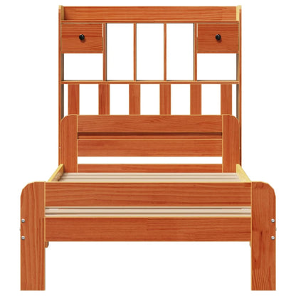 Bookcase Bed without Mattress Wax Brown 75x190 cm Small Single Solid Wood Pine