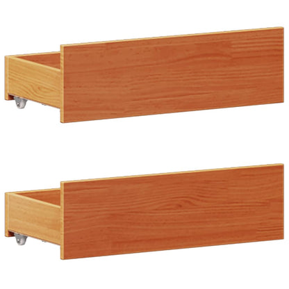 Bookcase Bed without Mattress Wax Brown 200x200cm Solid Wood Pine