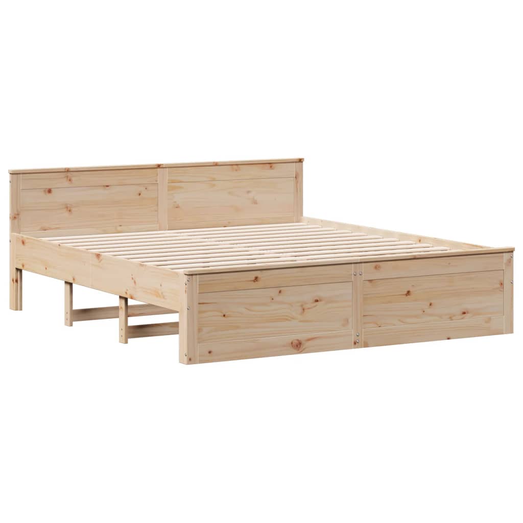 Bookcase Bed without Mattress 180x200 cm Super King Solid Wood Pine