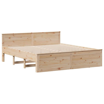 Bookcase Bed without Mattress 180x200 cm Super King Solid Wood Pine