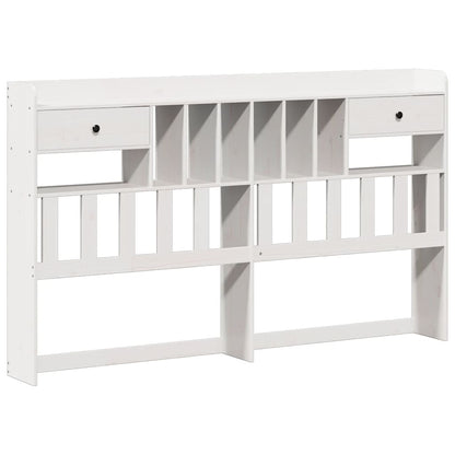 Bookcase Bed without Mattress White 180x200 cm Super King Solid Wood Pine