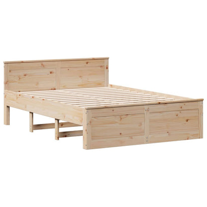 Bookcase Bed without Mattress 140x200 cm Solid Wood Pine