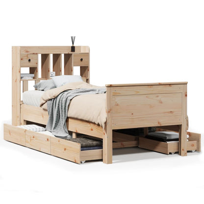 Bookcase Bed without Mattress 100x200 cm Solid Wood Pine
