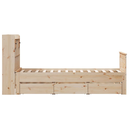 Bookcase Bed without Mattress 100x200 cm Solid Wood Pine