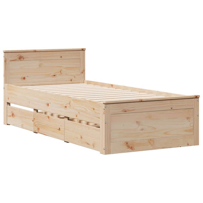 Bookcase Bed without Mattress 100x200 cm Solid Wood Pine