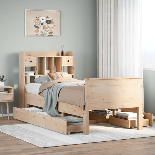 Bookcase Bed without Mattress 100x200 cm Solid Wood Pine
