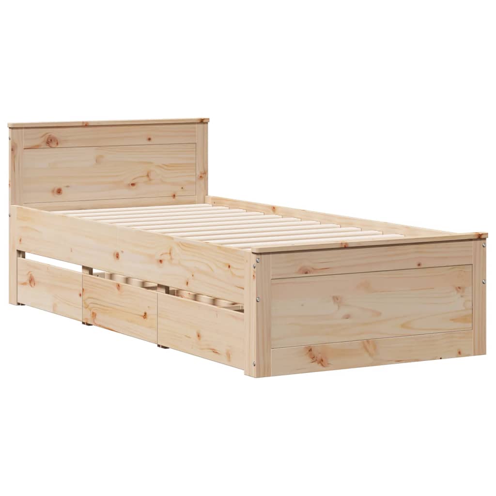 Bookcase Bed without Mattress 90x200 cm Solid Wood Pine