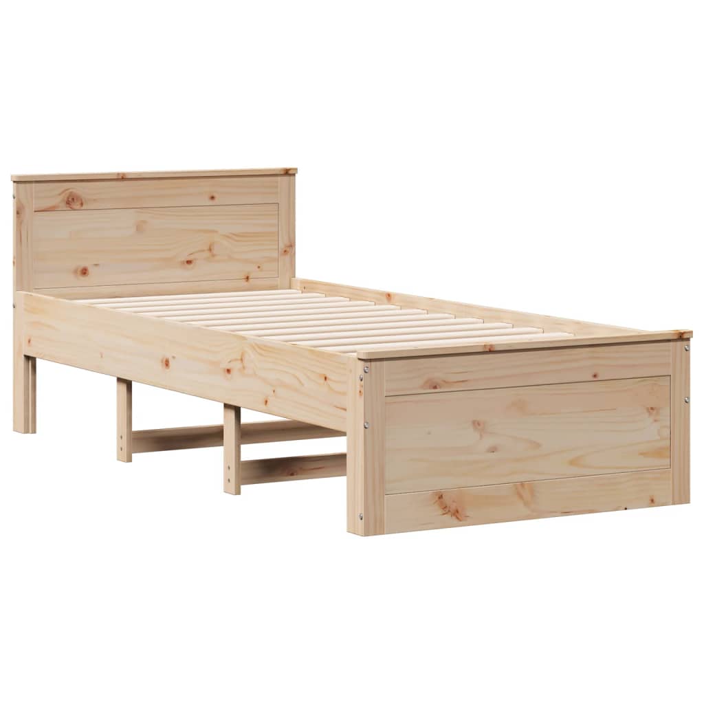 Bookcase Bed without Mattress 90x200 cm Solid Wood Pine