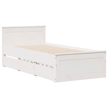 Bookcase Bed without Mattress White 90x200 cm Solid Wood Pine