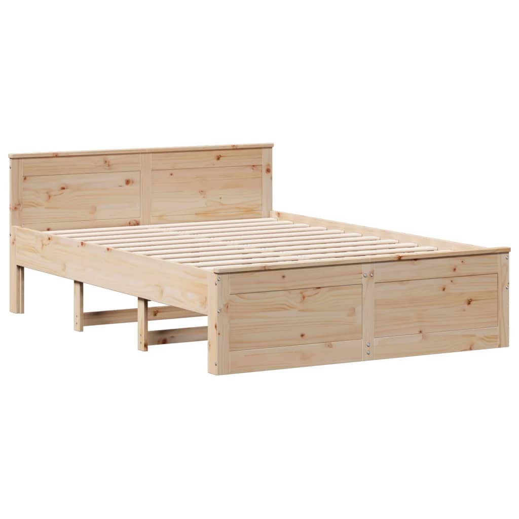 Bookcase Bed without Mattress 140x190 cm Solid Wood Pine