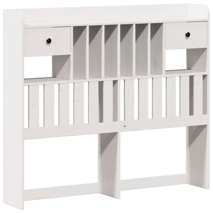 Bookcase Bed without Mattress White 135x190 cm Double Solid Wood Pine