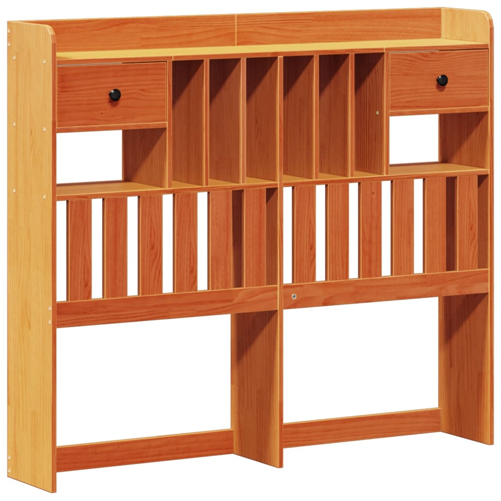 Bookcase Bed without Mattress Wax Brown 135x190 cm Double Solid Wood Pine