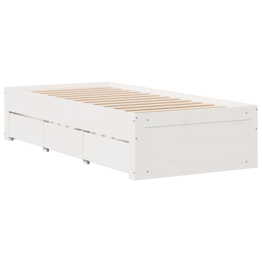 Bookcase Bed without Mattress White 75x190 cm Small Single Solid Wood Pine