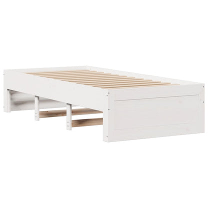 Bookcase Bed without Mattress White 75x190 cm Small Single Solid Wood Pine